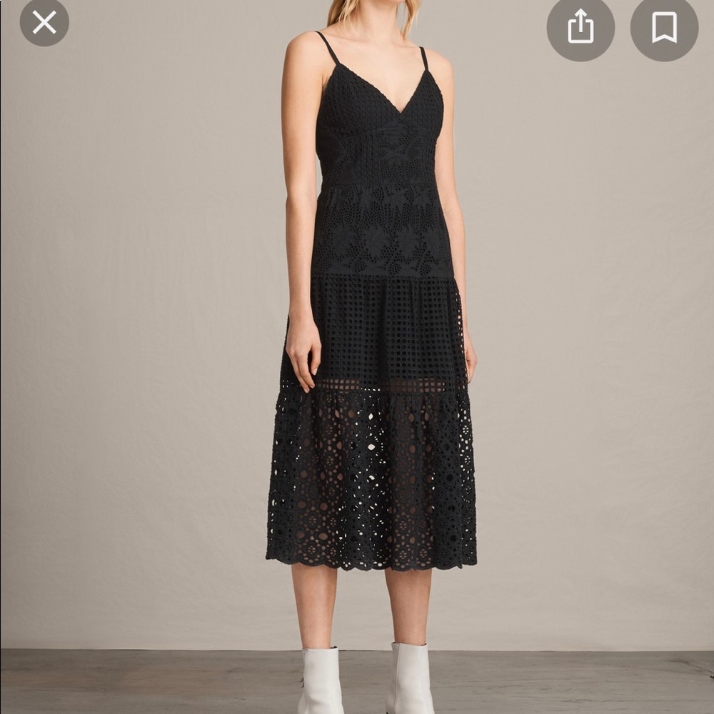 allsaints janey tier dress